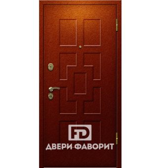 стальная дверь в коттедж с цинкогрунтом кирпичного цвета