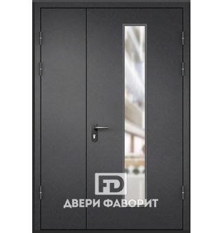 двустворчатая дверь с цинкогрунтом на две квартиры
