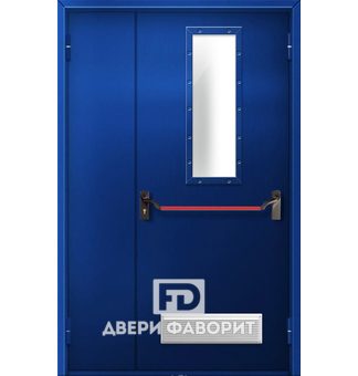 противопожарная дверь двустворчатая с вентиляцией и антипаникой